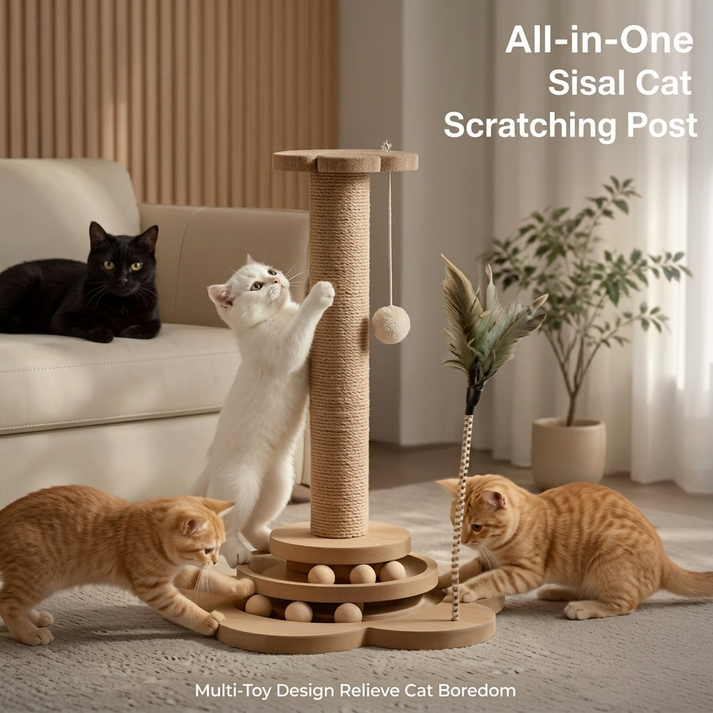 Multi-Level Sisal Cat Scratching Activity Tower