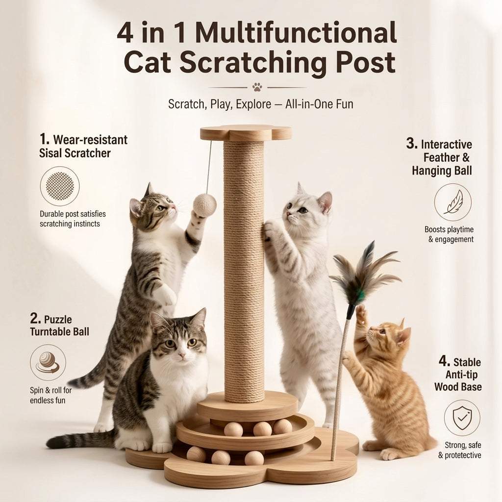 Multi-Level Sisal Cat Scratching Activity Tower