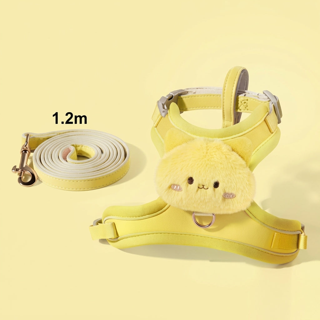 Cute Cartoon Chicken Cat Harness with Leash Set Pet Anti-Escaping Outdoor Special T-Type Vest Dog Cat Rope for Walking