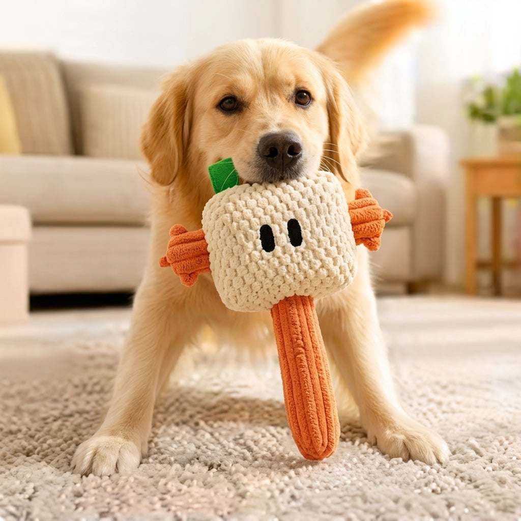 Pineapple shaped squeaky rope toy for pets - additional product view 2