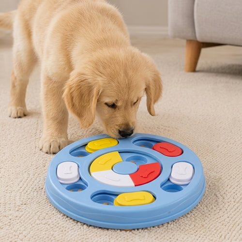 Dog Puzzle Toy Slow Feeder Bowl, Non Slip Treat Dispenser Food Safe Plastic, IQ Training Mental Stimulation Anti Choking Feeding Game For Small Medium Dogs Cats Boredom Relief